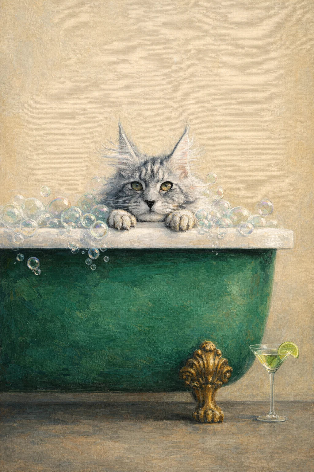 Bubblebath Green personalised portrait