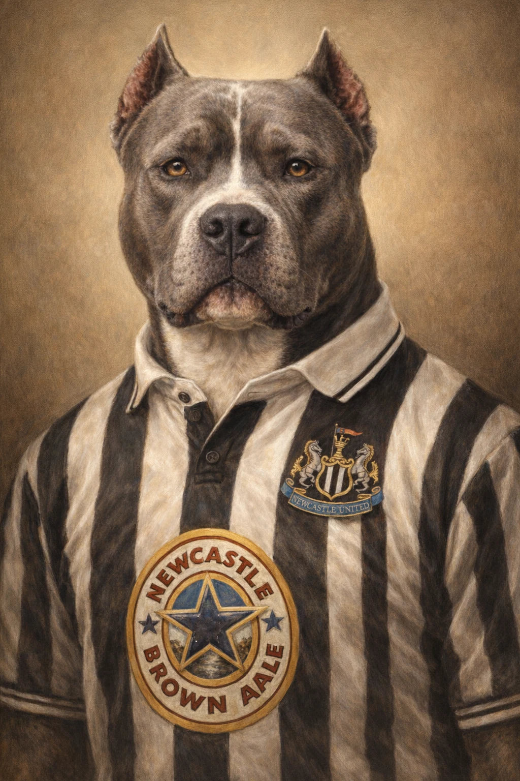 Retro Football — Newcastle personalised portrait
