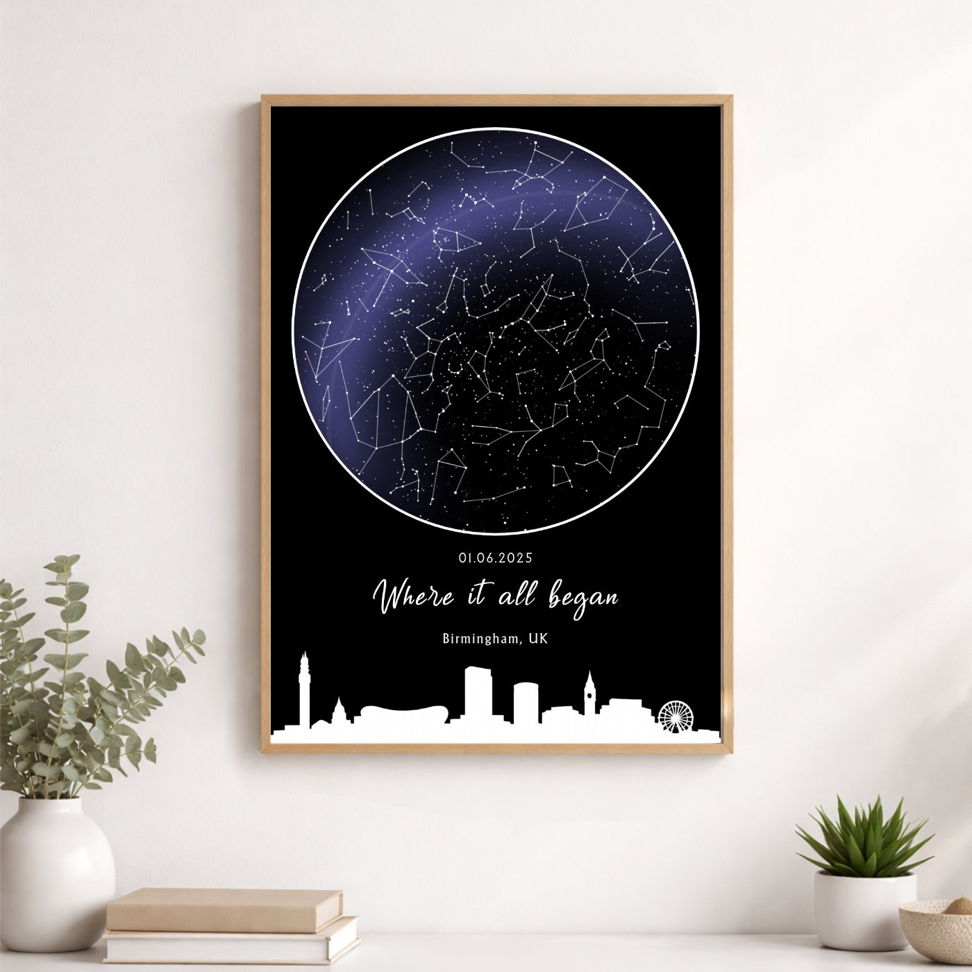 A star map displayed in a home