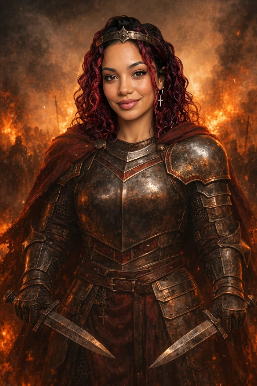 The Warrior Queen portrait style