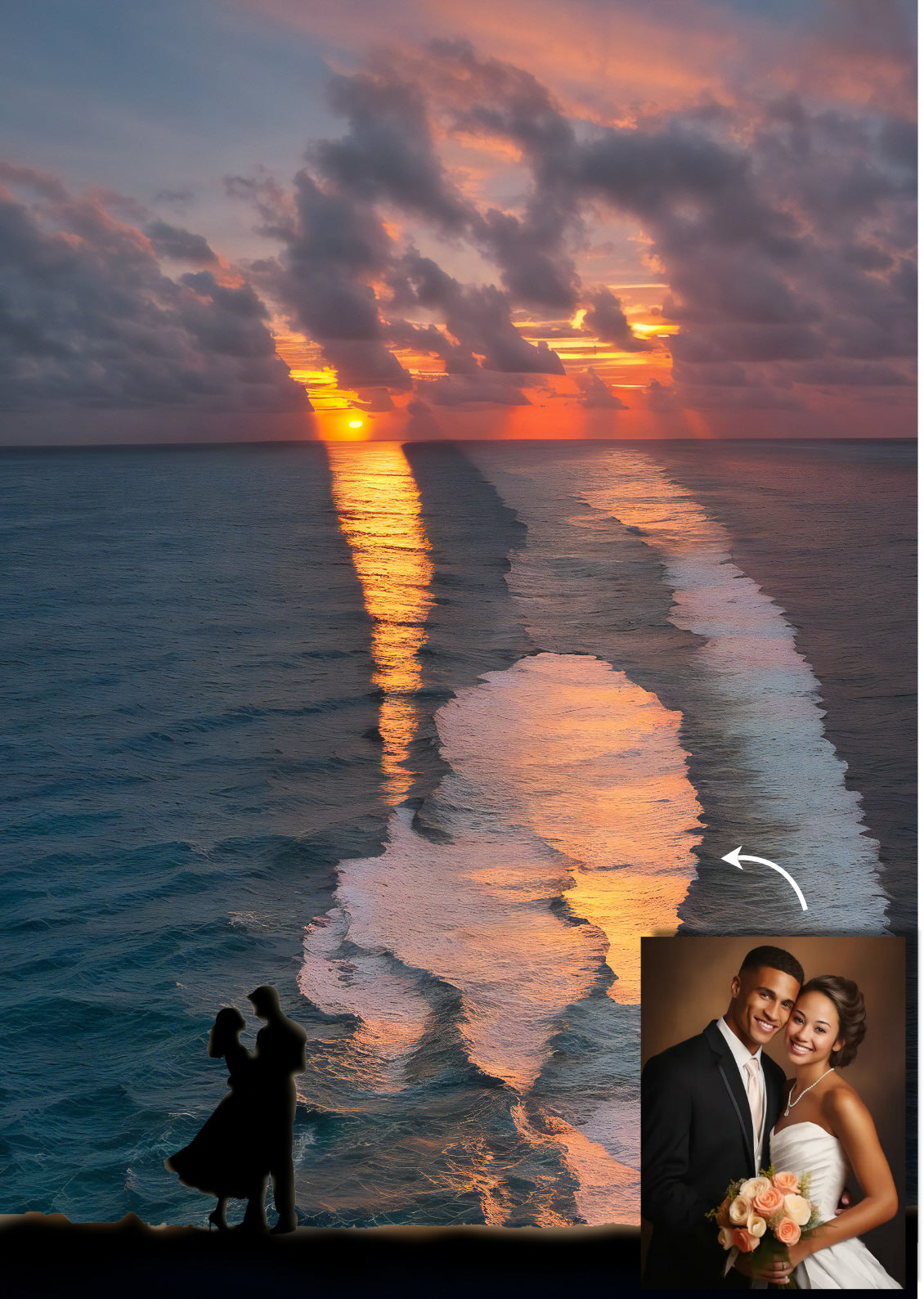 Ocean Sunset Illusion Print