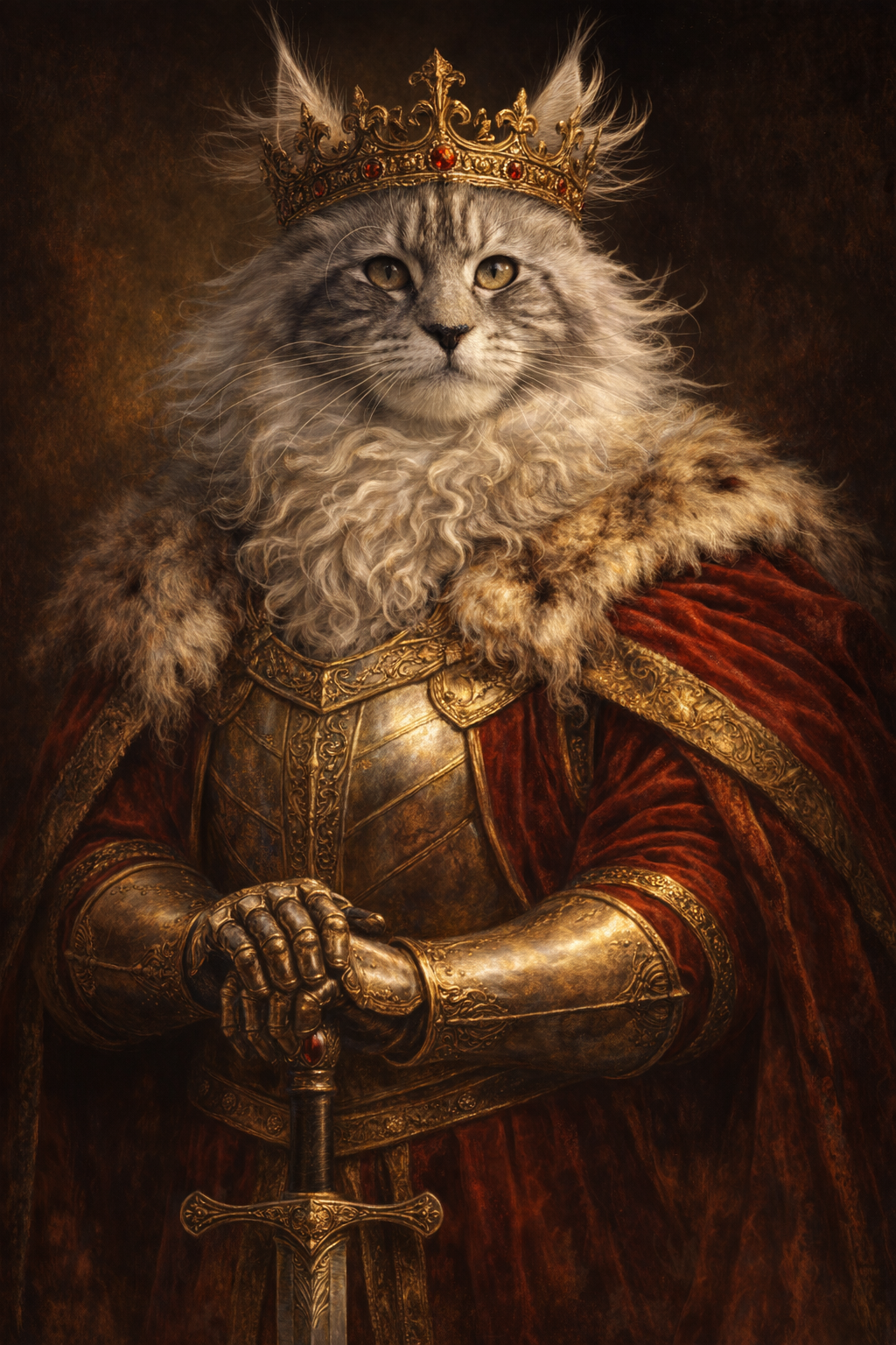 Personalised pet portrait — King style example