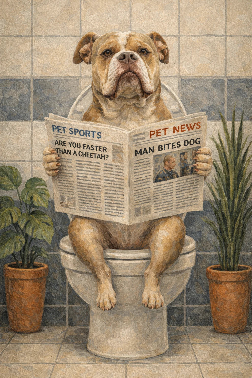 Bathroom Break portrait style