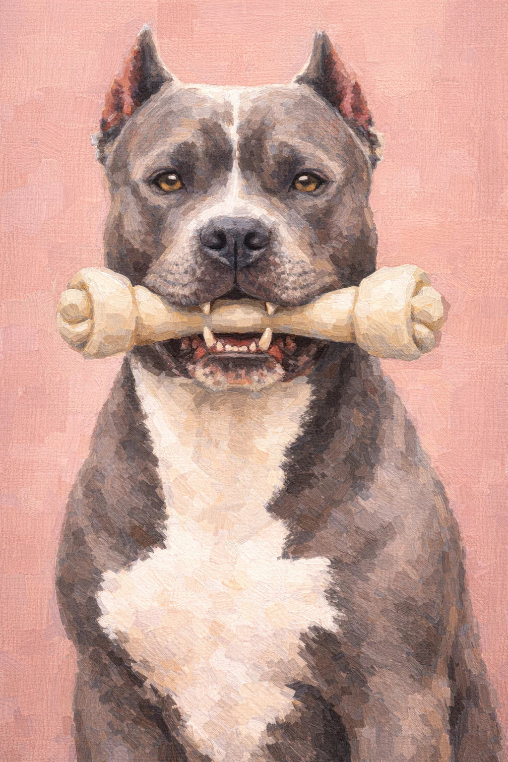 Dog & Bone Pink portrait style