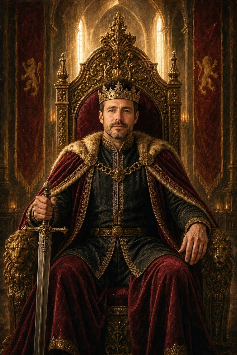 Men's personalised Throne King portrait
